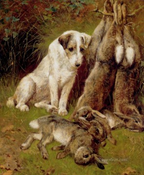 動物 Painting - デイズ バッグ 動物 アーサー ウォードル 犬